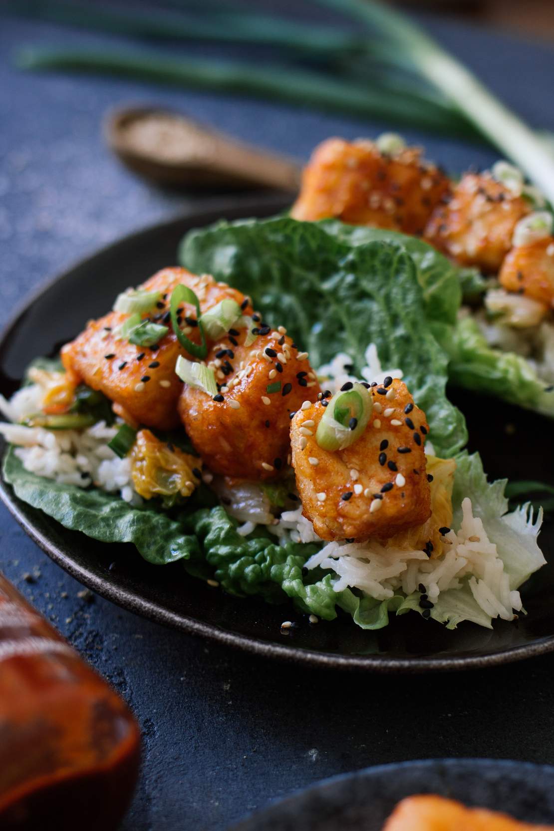 R274 Korean tacos with kimchi & gochujang tofu