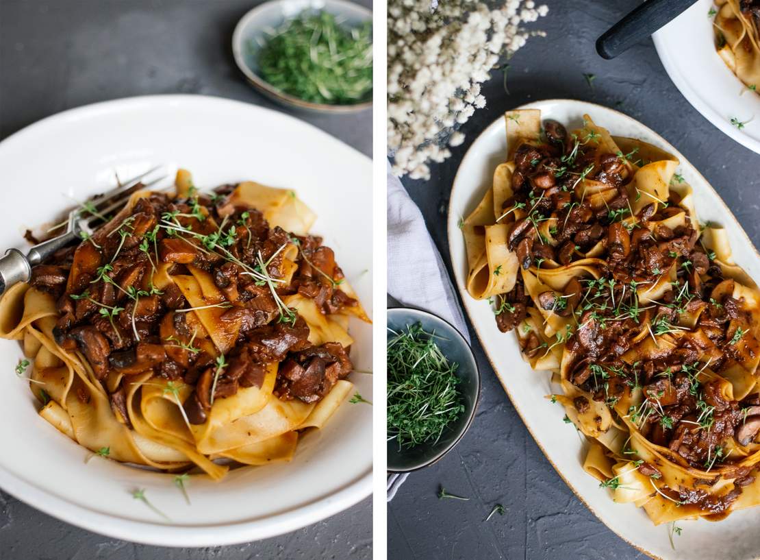 Pappardelle mit Pilzragout - Zucker&Jagdwurst