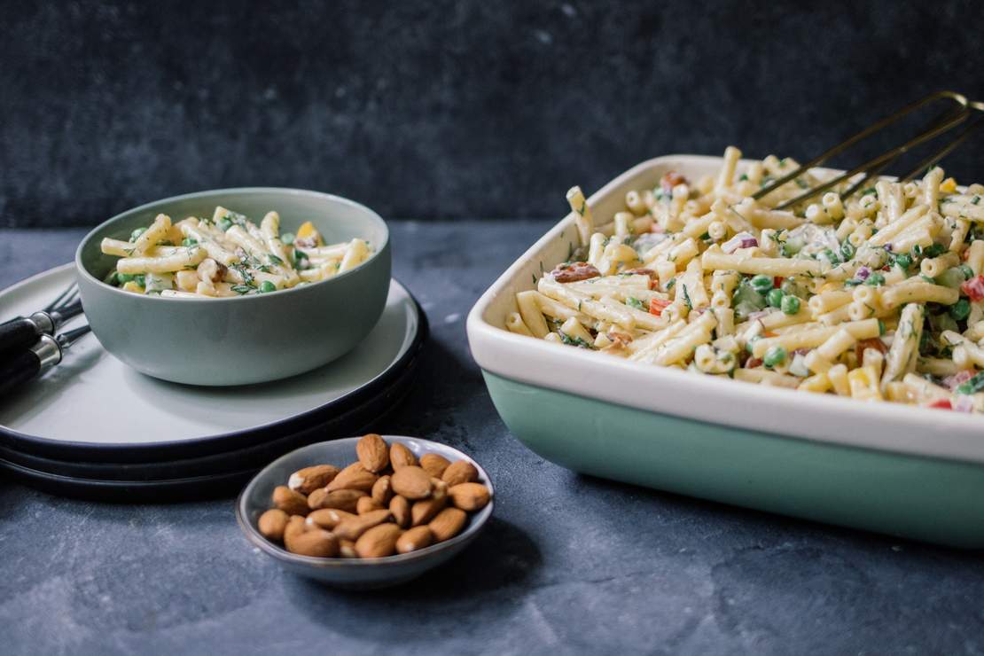 R206 Veganer Makkaronisalat mit Mandeldressing