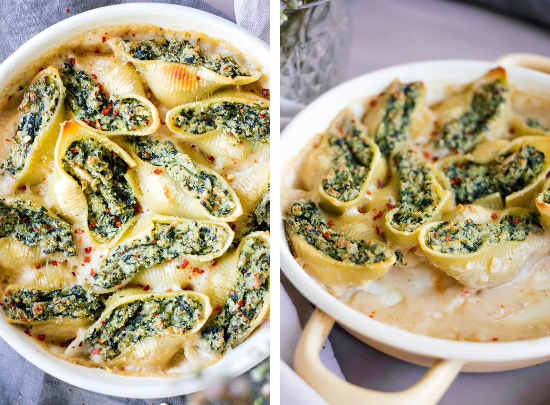 R375 Vegan Stuffed Shells with Spinach and Cashews