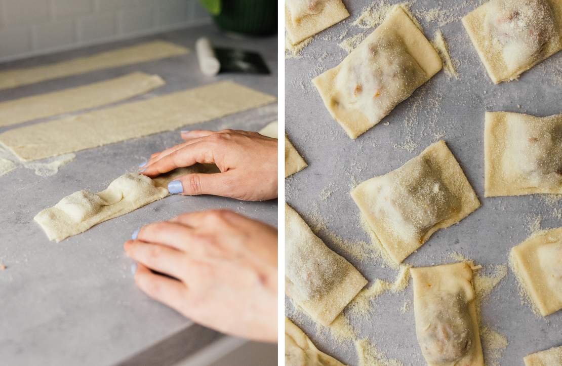 R714 Ravioli mit veganer Bolognese-Füllung