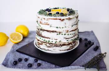 Vegan Naked Cake with Lemon & Thyme