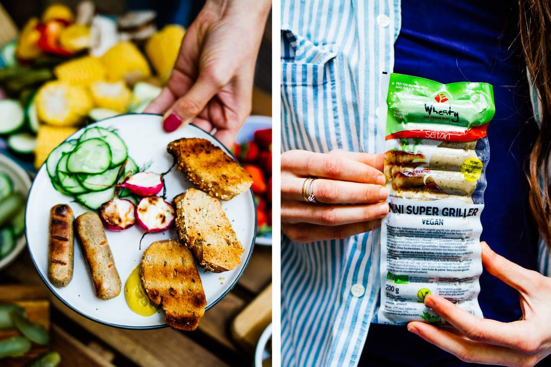 A169 Vegane Grillwürstchen im Supermarkt