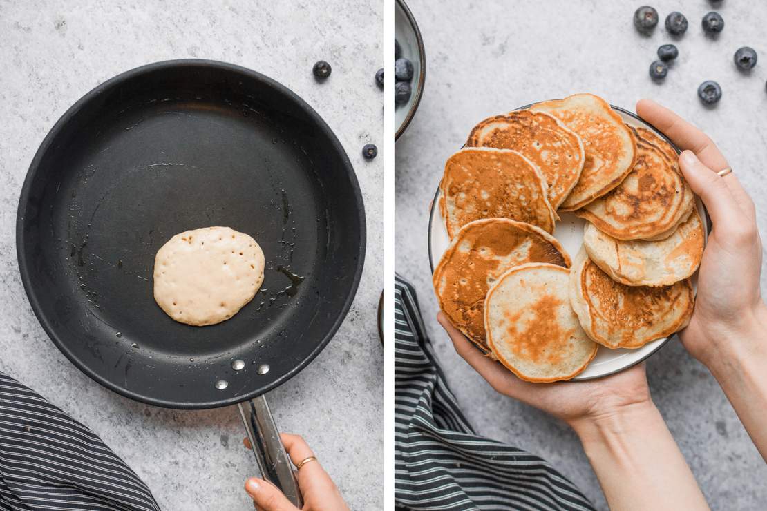 R99 Vegan Banana Pancakes with Blueberry Sauce