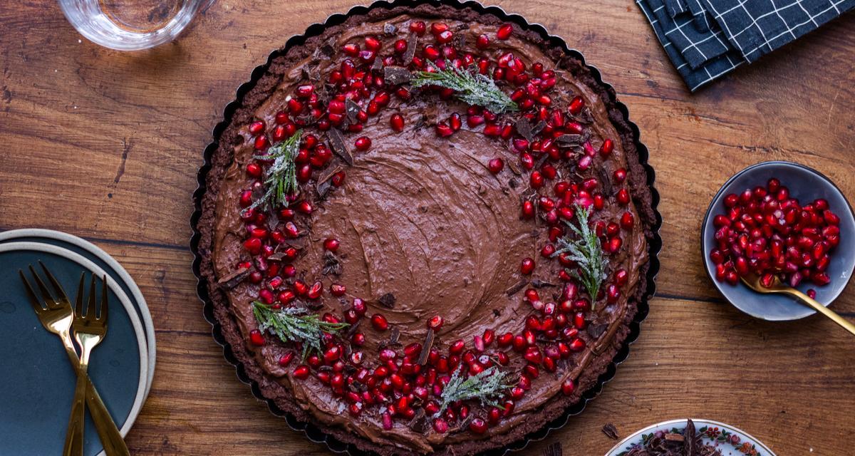 Ultimate Dark Chocolate Pomegranate Bundt Cake
