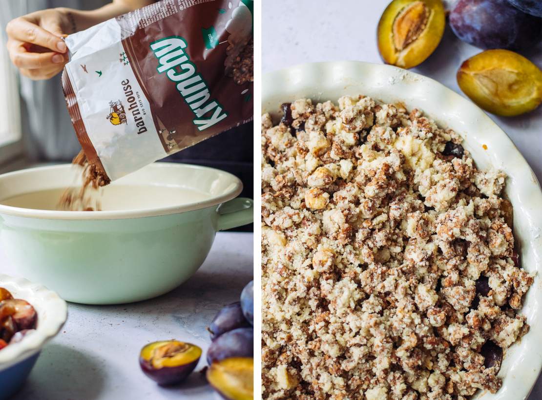 R544 Vegan Chocolate Crumble with Plums