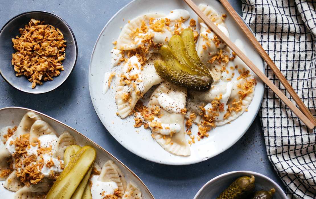 Vegane Piroggen mit Sauerkraut &amp; Pilzen - Zucker&amp;Jagdwurst