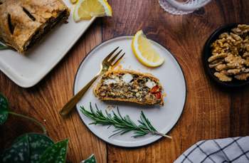 Vegan Puff Pastry Strudel with Mince-Vegetable Filling