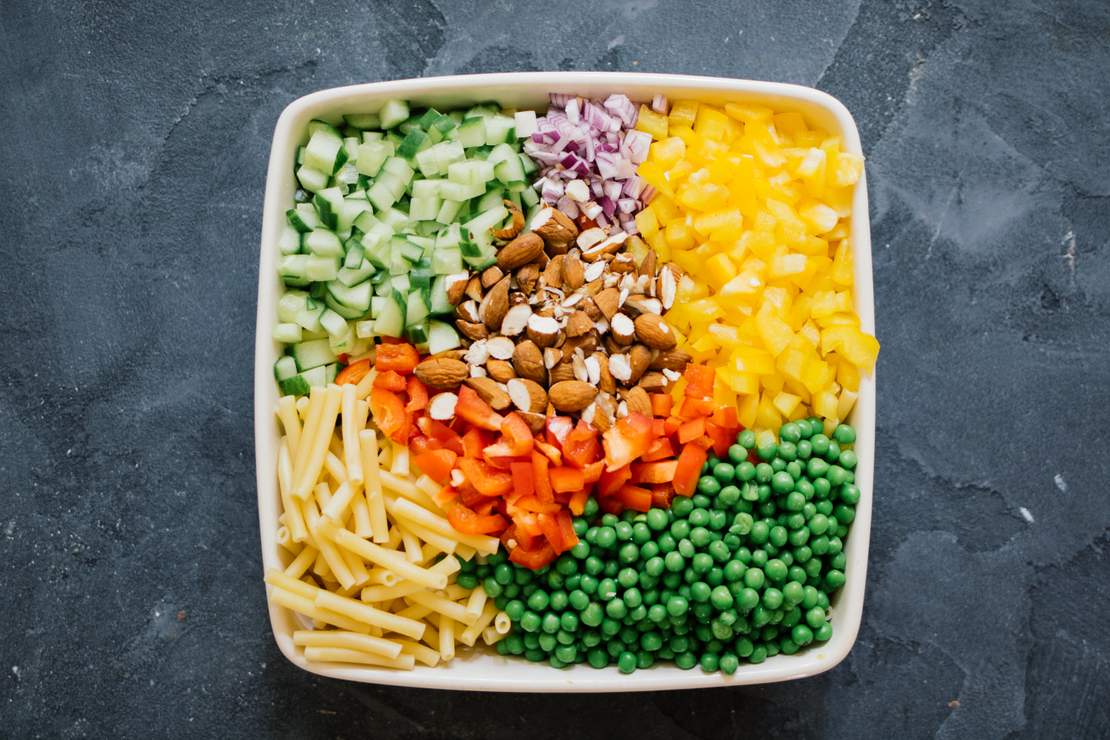R206 Veganer Makkaronisalat mit Mandeldressing