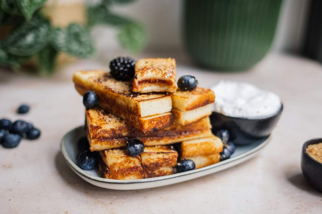 R517 Vegane French Toast Sticks mit Erdnussbutter und Marmelade