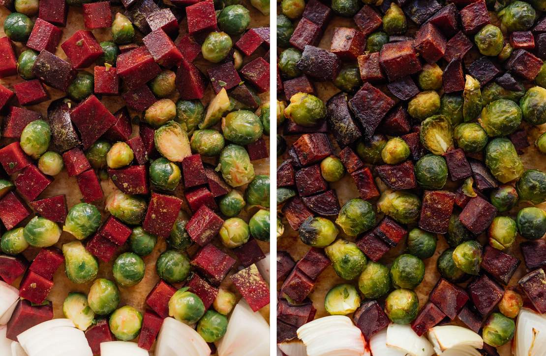 R496 Creamy Polenta with Brussels Sprouts and Beetroot