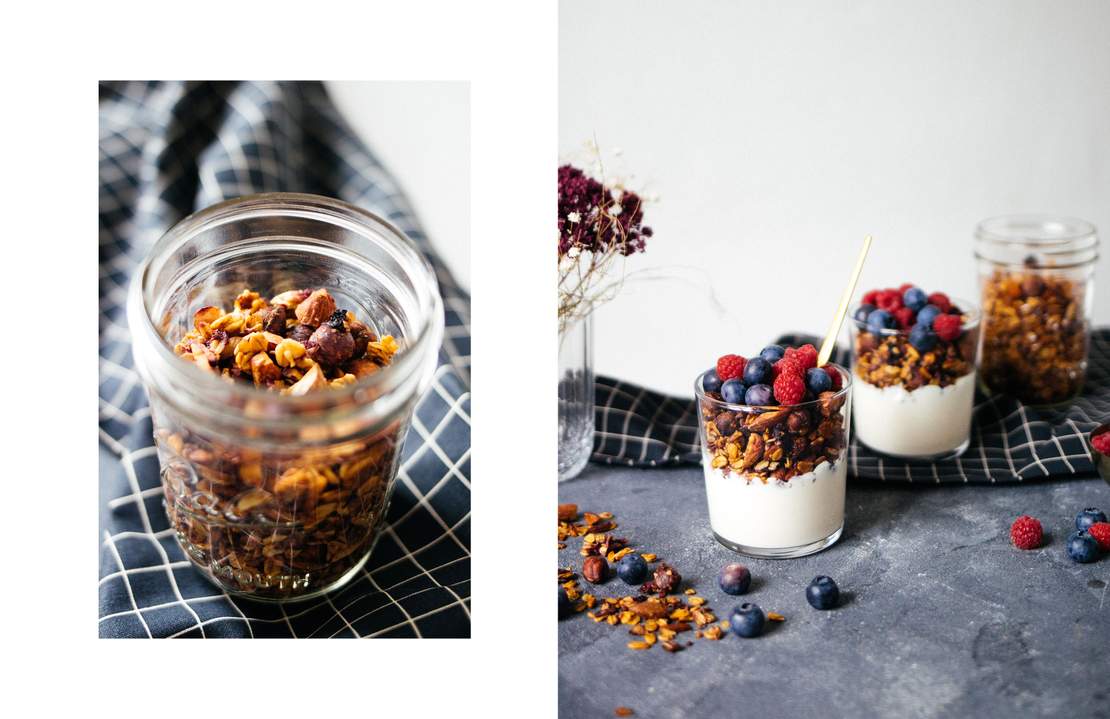 R66 Super leichtes, veganes Blaubeer-Granola