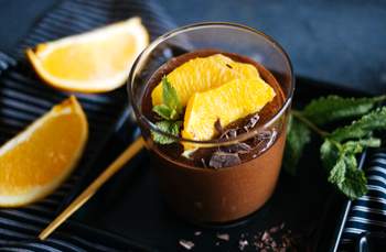 Vegan Gingerbread Mousse with Caramelized Oranges