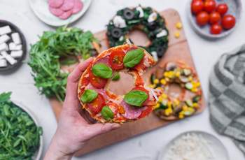Vegan Pizza Bagel with 3 Topping Ideas