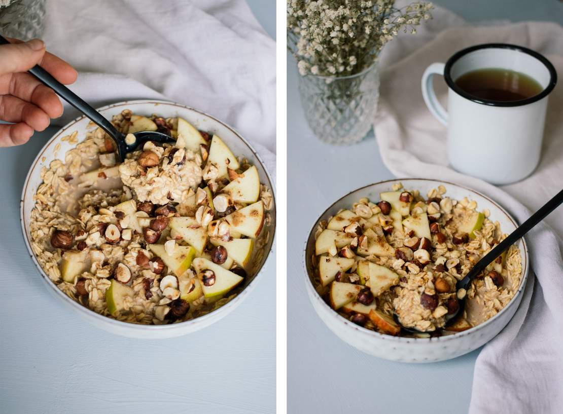 R122 Oatmeal mit Apfel und Haselnüssen