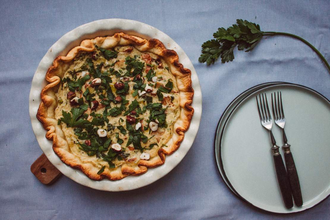 R231 Chanterelle-leek quiche