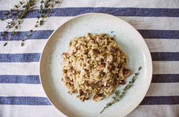 Cremiges, veganes Pilz-Risotto