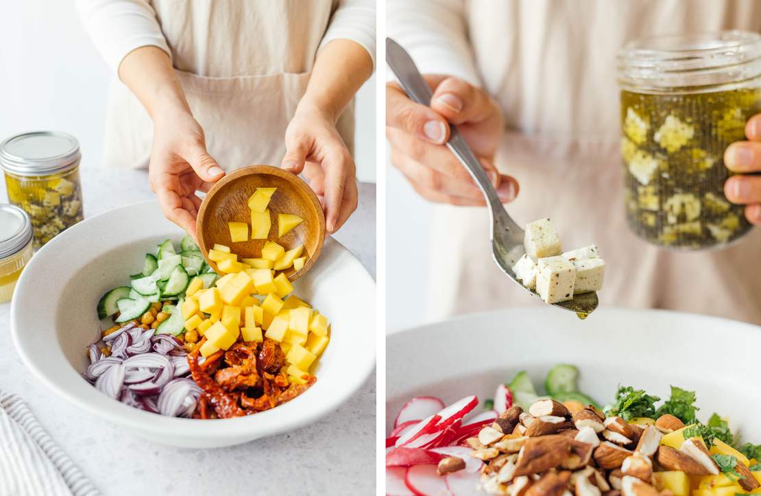 R24 Sommerlicher Kichererbsensalat mit veganem „Feta“