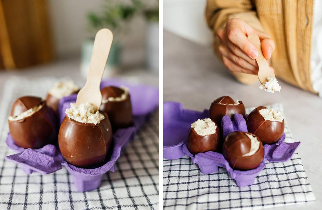 R738 Vegane selbstgemachte Löffeleier (wie von Milka)