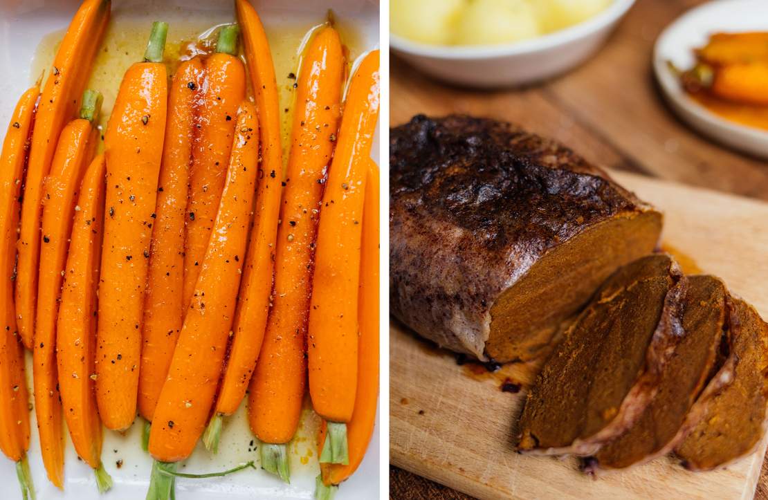 R829 Seitan Roast with vegan Gravy and Christmas Side Dishes