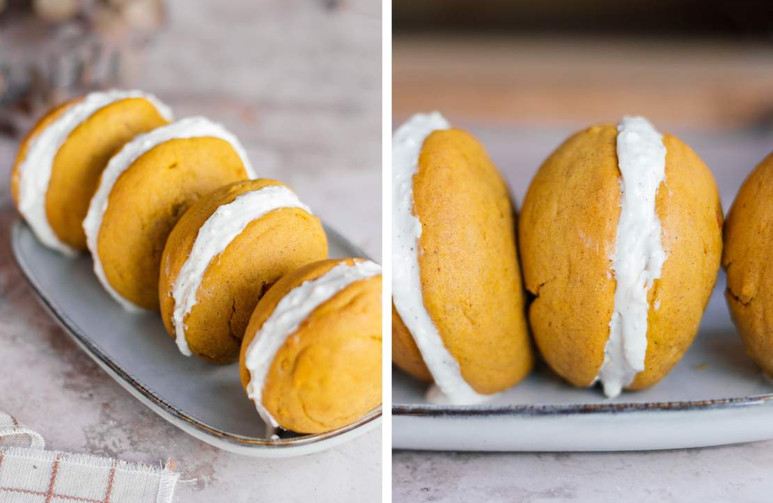 R773 Vegane Kürbis-Whoopie Pies mit Vanillecreme