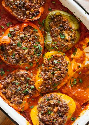 Stuffed Bell Peppers with Red Rice