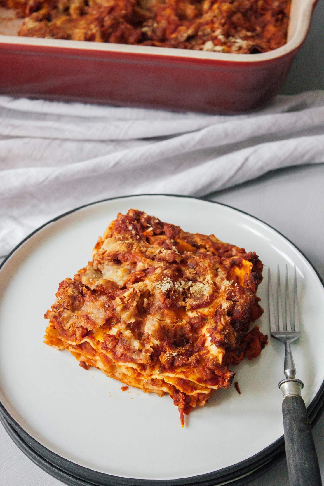 Vegane Lasagne mit Béchamelsauce - Zucker&amp;Jagdwurst