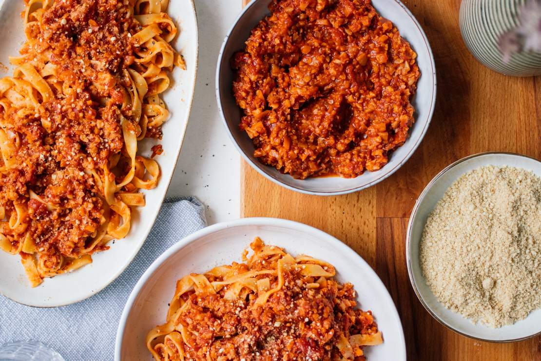 R468 Tagliatelle mit Blumenkohl-Bolognese