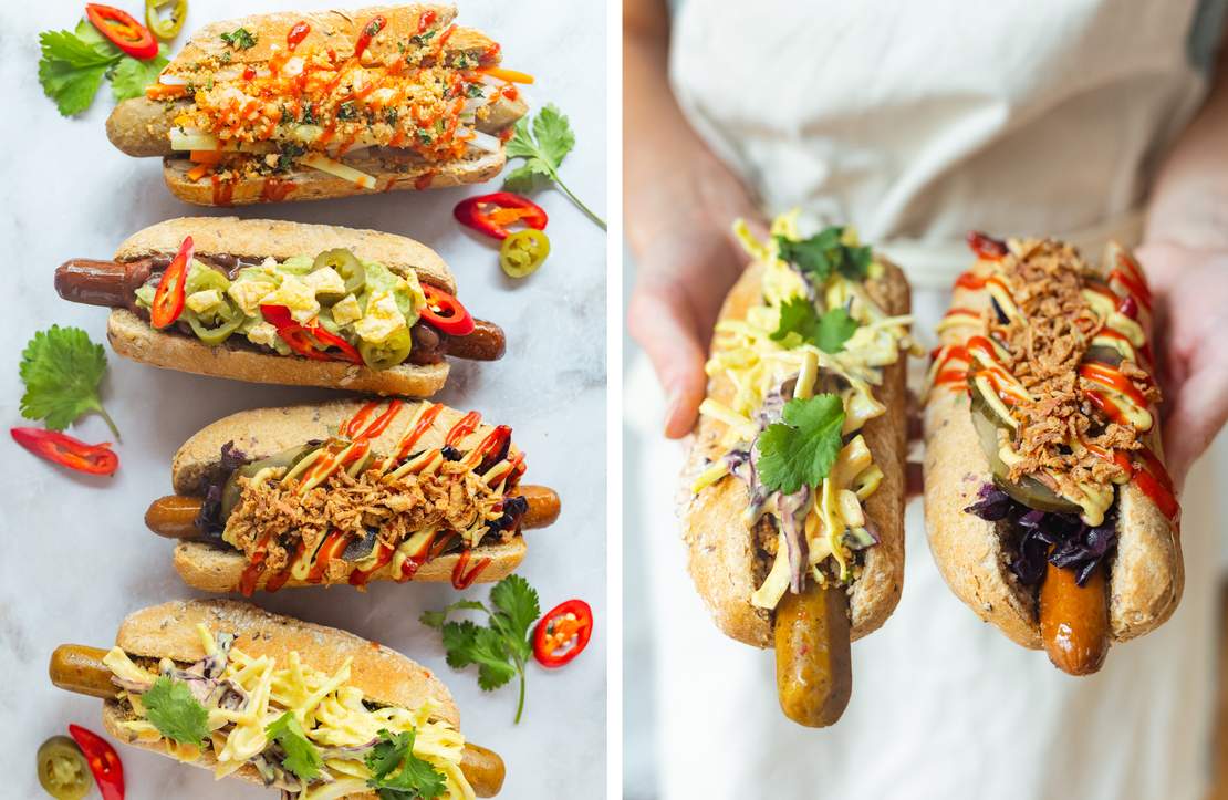 R974 Vegane Grillwürstchen im Brot