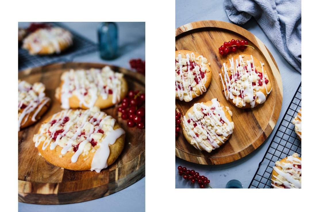 R419 Vegan Crumble Buns with Redcurrants