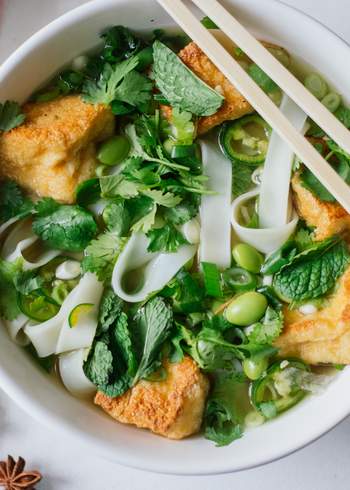 Vegan Rice Noodle Soup (Pho)