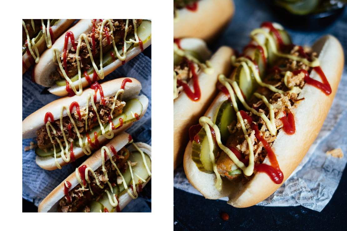 R492 Vegane Hot Dogs mit selbstgemachten Gemüsewürstchen