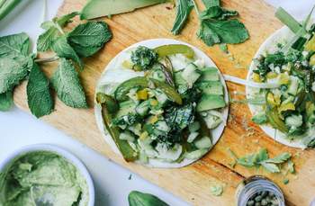 Vegan All Green Taco with Salsa Verde