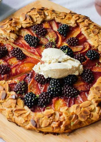 Vegan Galette With Nectarines, Plums, and Blackberries