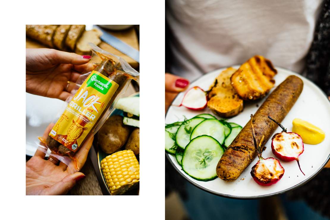 A169 Vegane Grillwürstchen im Supermarkt