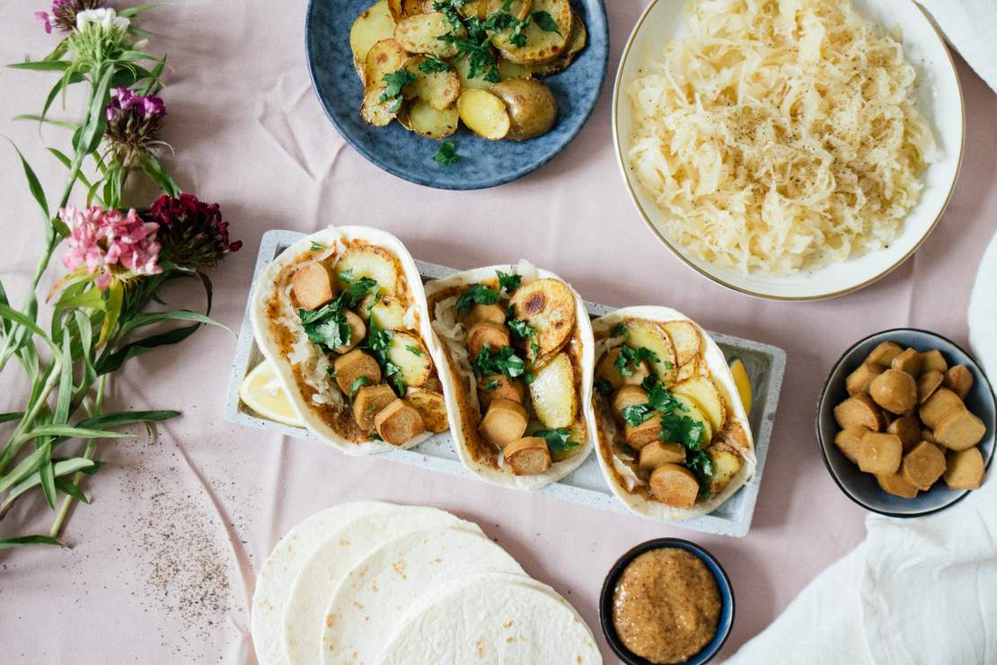 R10 Vegan Sauerkraut Tacos with Sweet Mustard Dressing