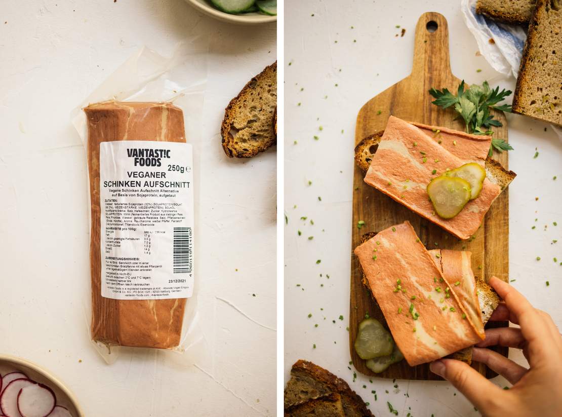 A173 Veganer Wurstaufschnitt im Supermarkt