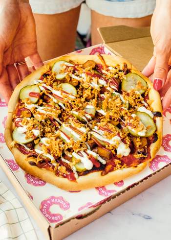 Vegan Hot Dog Pizza