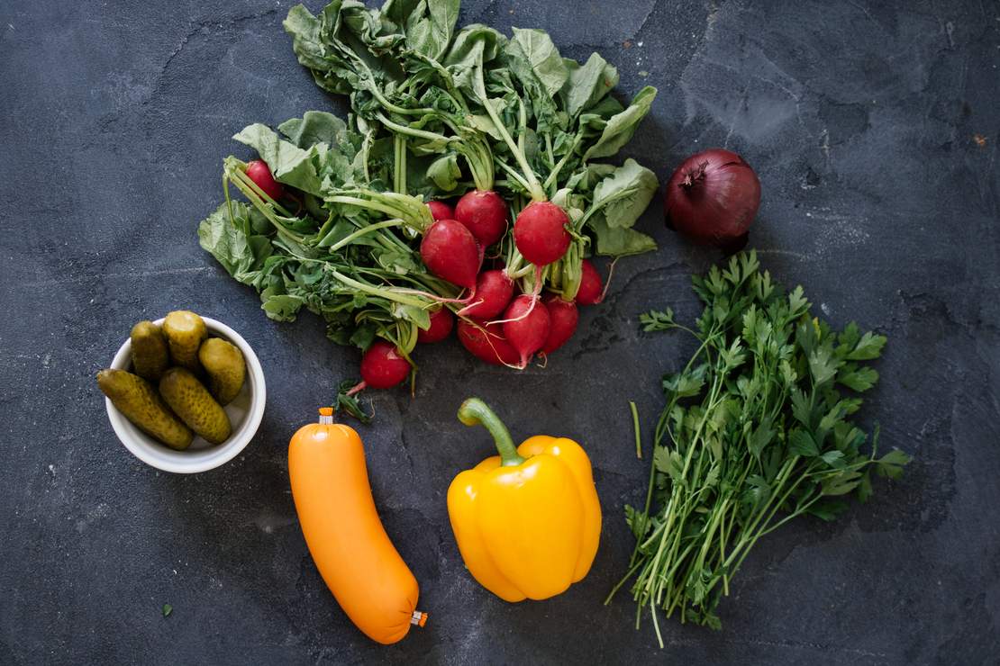 R290 Veganer Wurstsalat mit Radieschen