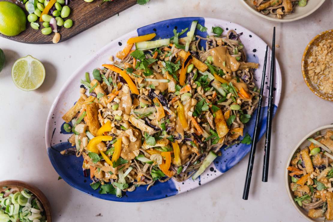 R826 Vegan Soba Noodle Summer Roll Salad