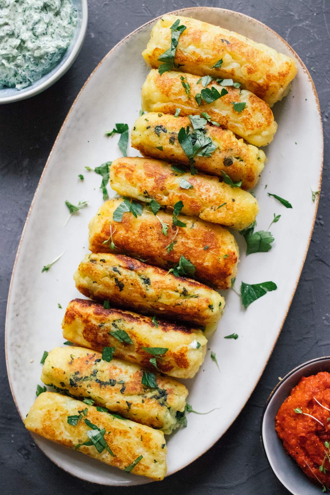 Potato patties with chives - Anna Banana