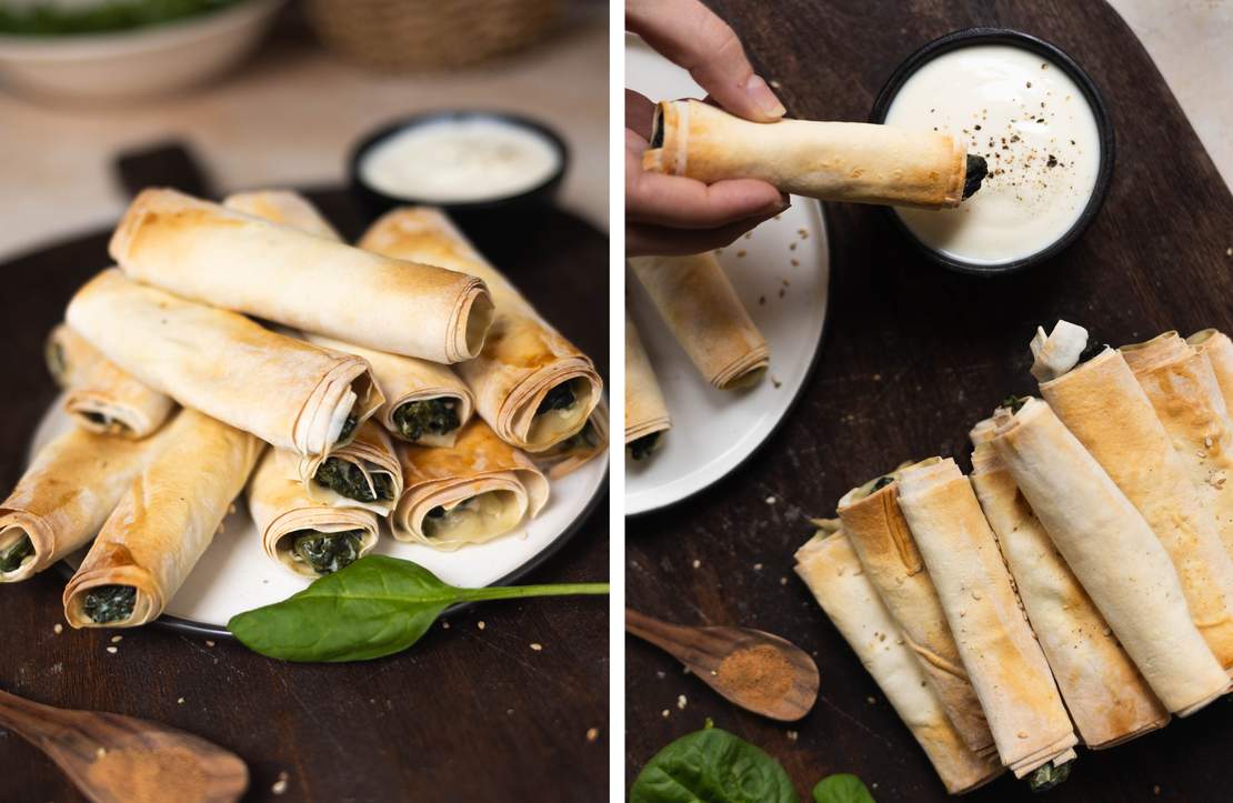 R343 Turkish Rolled Pastry with Spinach (Cigarette Borek) 