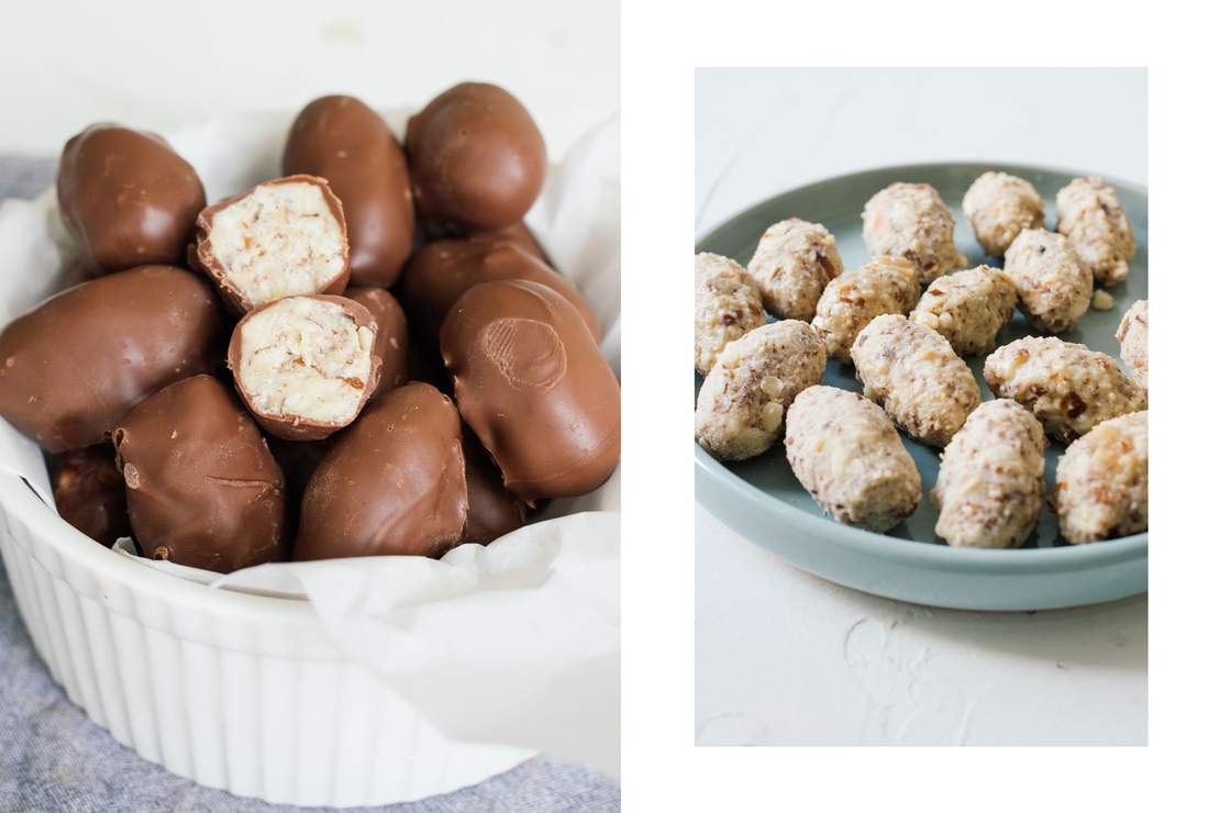 R259 Vegan „Schokobons“ (Milk Chocolate Covered Eggs Filled with Hazelnut Cream)