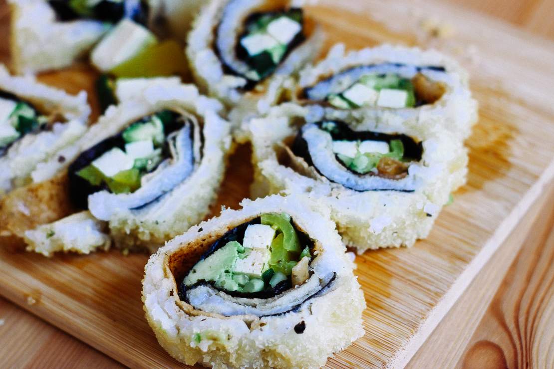 R33 Vegan Deep Fried Crispy Sushi Taco Rolls