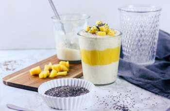 Vegan Vanilla Pudding with Mango & Chia
