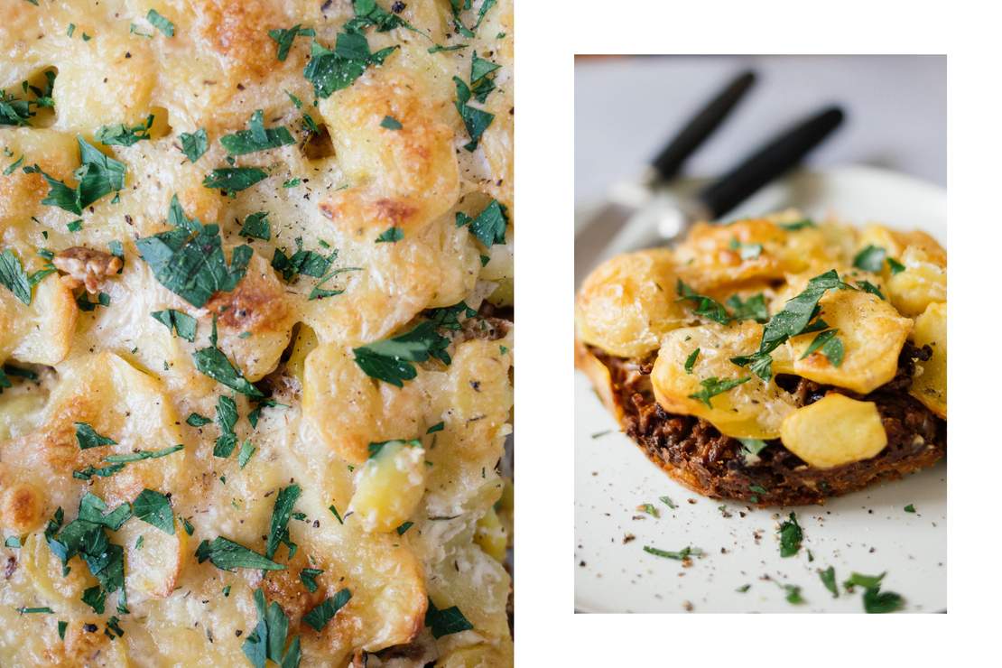 R451 Vegan potato casserole with “minced meat“