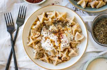 Vegan Manti with Soy Filling