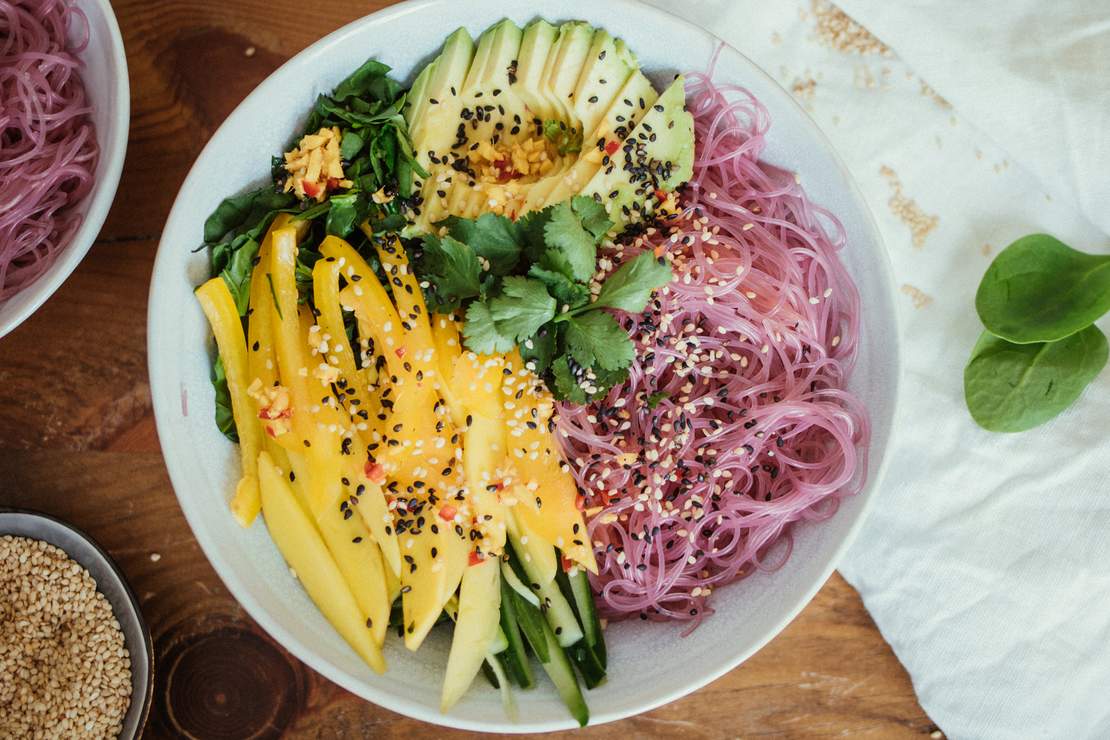 R317 Pink glass noodle salad