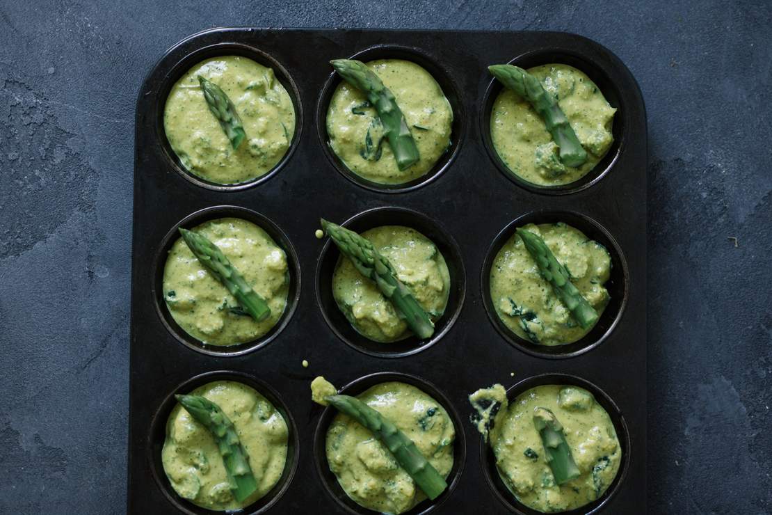 R248 Vegane Mini-Frittatas mit grünem Spargel