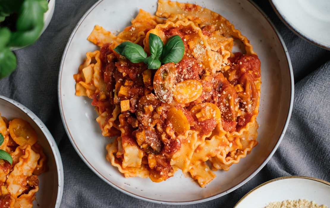 Vegan Pasta All'Amatriciana - Zucker&Jagdwurst